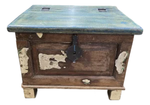 Industrial Steamer Trunk, Antique Storage / Coffee Table