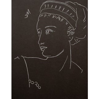 "Rococo" Contemporary Portrait White Charcoal Drawing by Sarah Myers For Sale