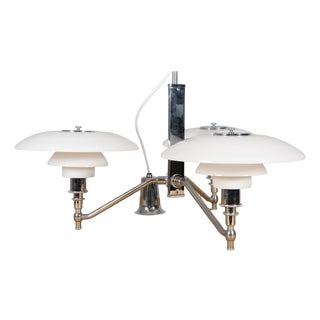 PH Akademikrone Chandelier in Opaline Glass from Poul Henningsen For Sale