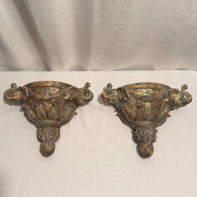 Late 20th Century Hollywood Regency Elephant Sconces Styled After Gampel-Stoll - A Pair For Sale - Image 12 of 12
