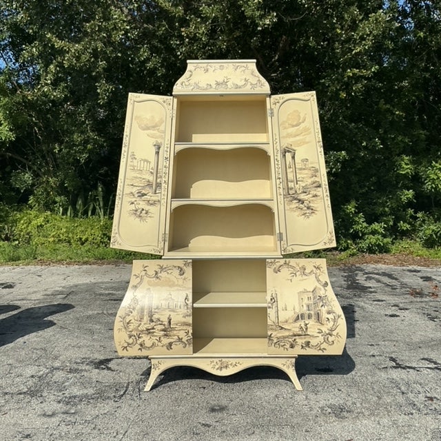 Grand Tour Vintage Boho Painted Grand Tour Cabinet For Sale - Image 3 of 12