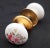 Vintage Colorful Floral Porcelain & Brass Passage Door Knob Set For Sale - Image 6 of 8