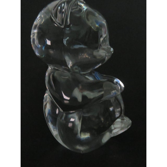Contemporary Vintage Clear Fenton Glass Birthday Bear W/Light Blue Crystal Heart Figurine For Sale - Image 3 of 7