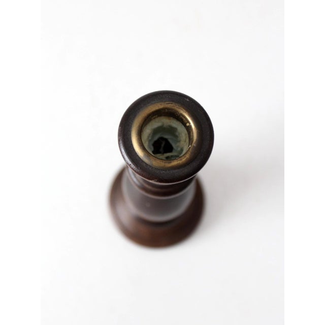 Vintage Turned Wood Candle Holder For Sale - Image 12 of 12