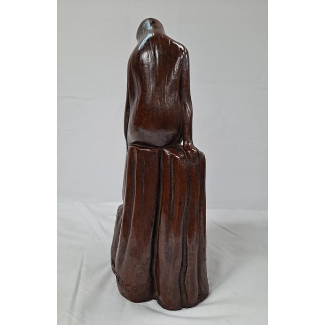 Preston L Prescott (1898-1988) Stone Sculpture of a Seated Young Woman For Sale - Image 4 of 9