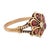 Late 19th Century Victorian Garnet Diamond 9 Karat Rose Gold Flower Ring, Size 6.75 For Sale - Image 4 of 6