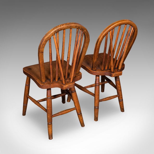English Set of 4 Side Chairs, English Hoop Back Seats, Wwii, Broad Arrow, Reception Hall For Sale - Image 3 of 12