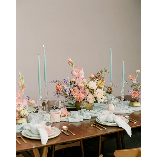 Farmhouse Organic Cotton Napkins - Sage, Set of 4 For Sale - Image 3 of 3