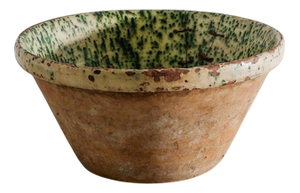Large Antique Decorative Teracotta Stoneware Bowl, 1800s