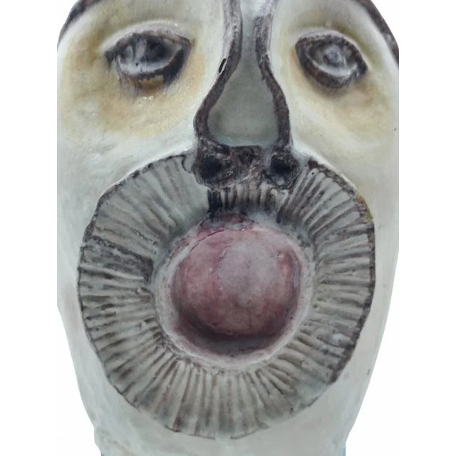 Anthropomorphic Glazed Ceramic Vase from C.A.S. Vietri, Italy, 1950s For Sale - Image 9 of 10
