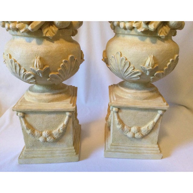 Vintage French Anduze Style Vases With Fruit Sculptures/Topiary, a Pair For Sale - Image 10 of 18