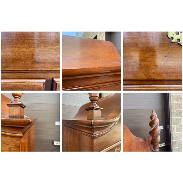 1970s Statton Private Collection Queen Anne / New England Solid Cherry 11 Drawer Highboy Dresser in Oldtowne Cherry For Sale - Image 14 of 18