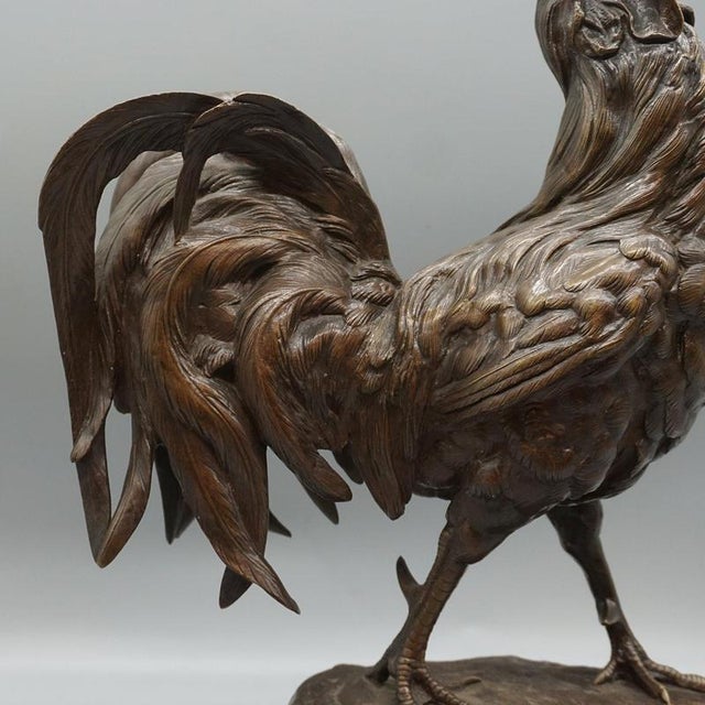 Strutting Bronze Cockerel by Alfred Barye For Sale - Image 3 of 11