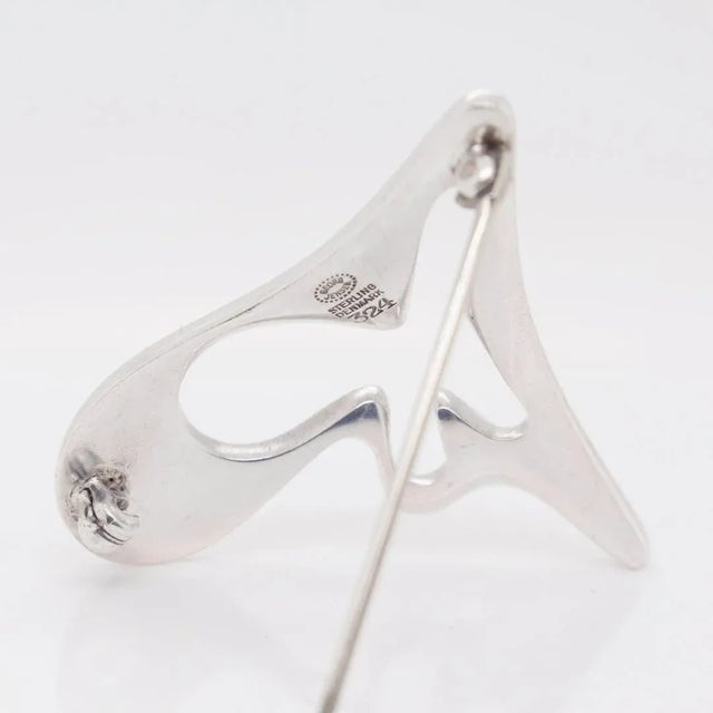 Vintage Georg Jensen Sterling Silver Brooch or Pin No. 324 by Henning Koppel For Sale - Image 10 of 10