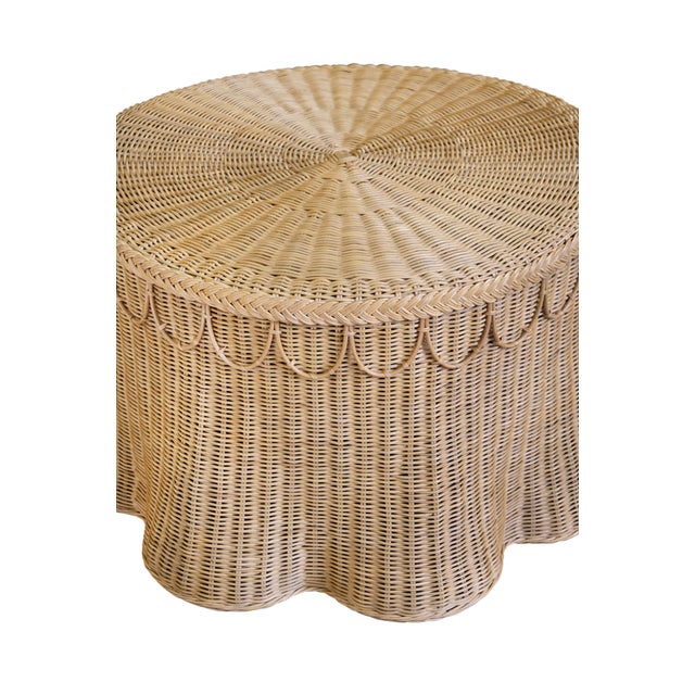 New item. Not vintage. Brighten up your living room with the Giada Natural Woven Rattan Round Coffee Table! This unique...