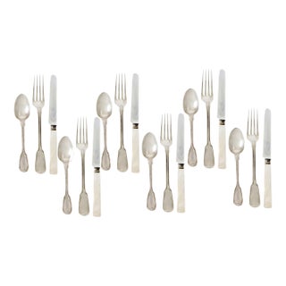 Early 20th Century Petite French Silverplate Dessert Cutlery Service for 6 - 18 pcs For Sale