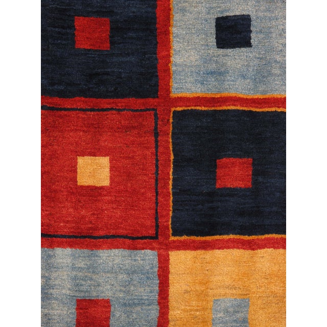 Transitional Vintage Hand-Knotted Persian Gabbeh Rug 6'7" X 9'6" For Sale - Image 3 of 5