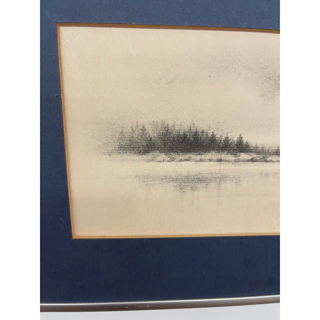 Gray Vintage Pencil-Signed Coastal Lighthouse Lithograph by Virginia Miller for Jonah's Workshop, Searsport Maine For Sale - Image 8 of 10