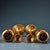 1960s Vintage Pair Tall Stemmed Gilded Brass Censers, High Relief Carved Chinese Characters, Foo Lion Finial, Chinoiserie Matching Incense Burner Set For Sale - Image 5 of 10