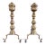 Antique Brass and Iron Fireplace Andirons - Pair For Sale
