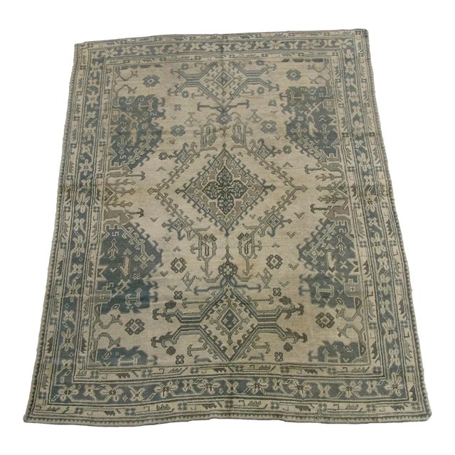 Antique Oushak Rug 8.6x6.6 For Sale