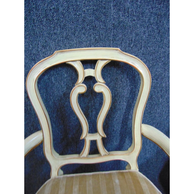 Cream Louis XV Style Cream & Gilt Dining Chairs - Set of 6 For Sale - Image 8 of 13