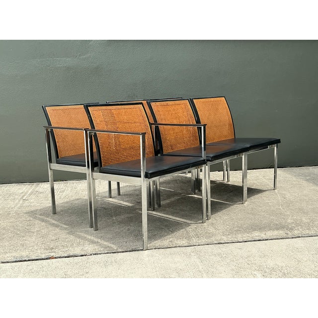 Designed by the celebrated Paul McCobb for Lane, this exceptional set of six vintage dining chairs embodies the refined...