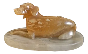 19th Century Italian Alabaster Sculpture of Dog, 1850