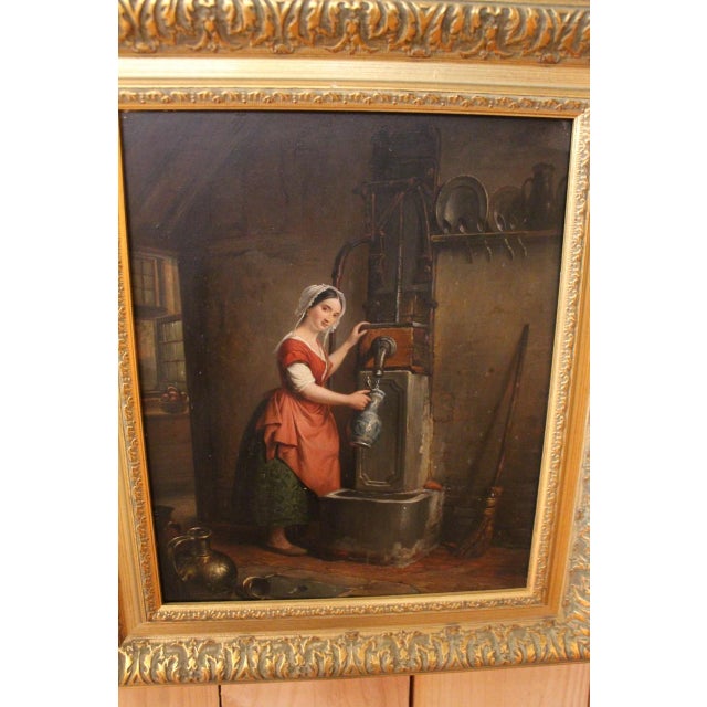 Jean-Henri Decoene, The Water Carrier, 19th Century, Oil on Wood, Framed For Sale - Image 5 of 9