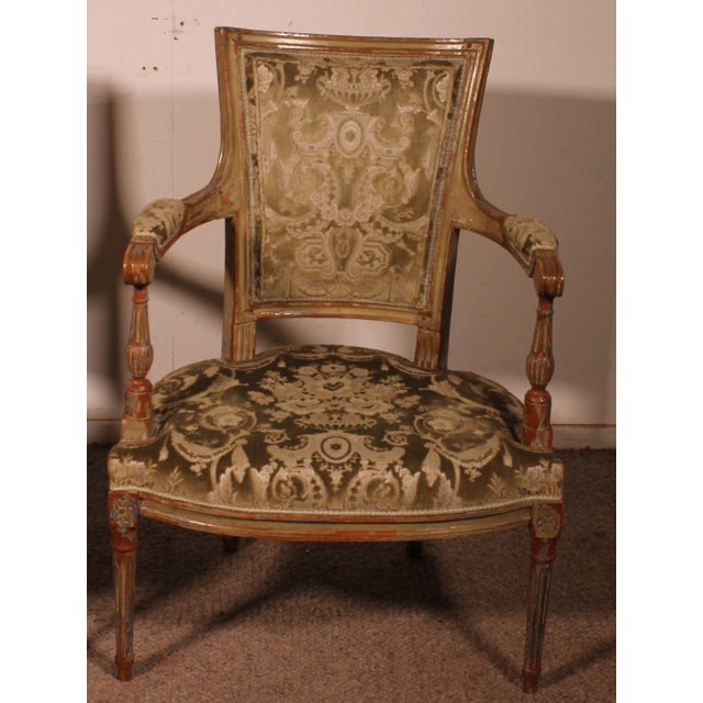 18th Century Louis XVI Cabriolet Armchairs, Set of 2 For Sale - Image 3 of 16