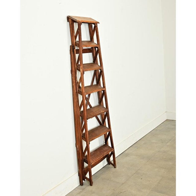 French 20th Century Oak Library Stairs For Sale - Image 4 of 12