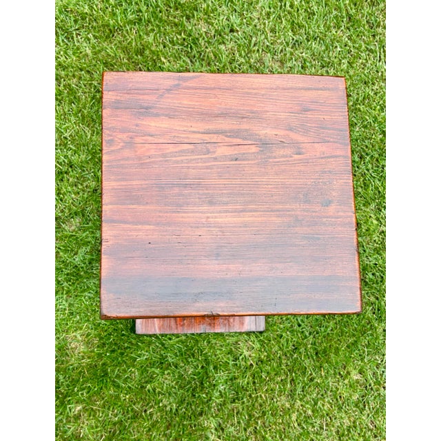 Maroon Antique, Stickley/Mission Style, Mahogany Plant Stand/Pedestal Side Table, Circa 1800’s, Arts and Crafts For Sale - Image 8 of 8