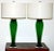 Mid-Century Modern Vintage Murano Glass Lamps Green For Sale - Image 3 of 7