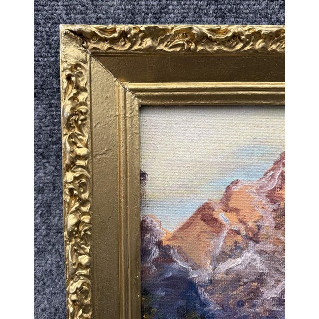 Original 1968 Mountain Landscape Oil on Board by Lillian Lewis For Sale In Raleigh - Image 6 of 11