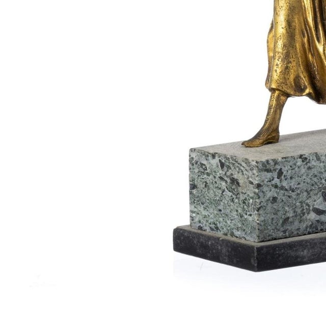 Amélie Colombier, Figurative Sculpture, 19th-20th Century, Gilt Bronze on Marble Base For Sale - Image 3 of 6
