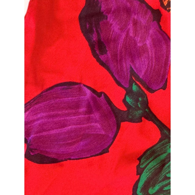 Christian Dior Long Red Silk Scarf For Sale - Image 9 of 11