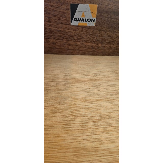 1960s Avalon Mid-Century Modern Teak Tallboy Chest of Drawers With Brass Hardware For Sale - Image 5 of 7