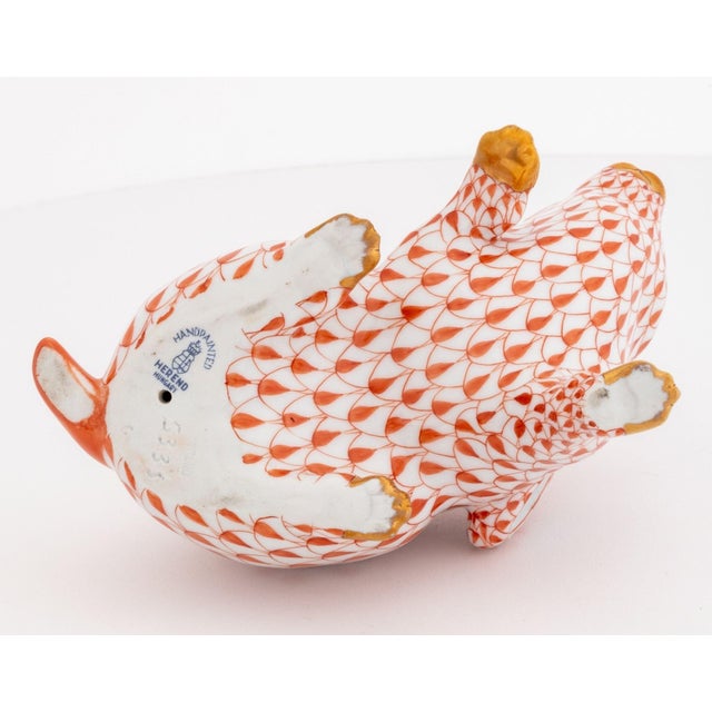 Late 20th Century Herend Fishnet Porcelain Rabbit Figurines, 2 For Sale - Image 5 of 12
