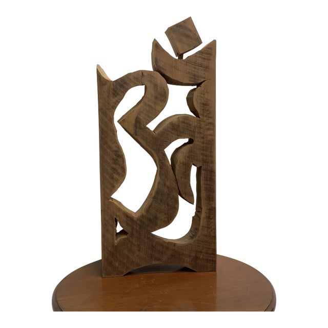 Vintage Om Rustic Vintage Cherry Block Carving For Sale