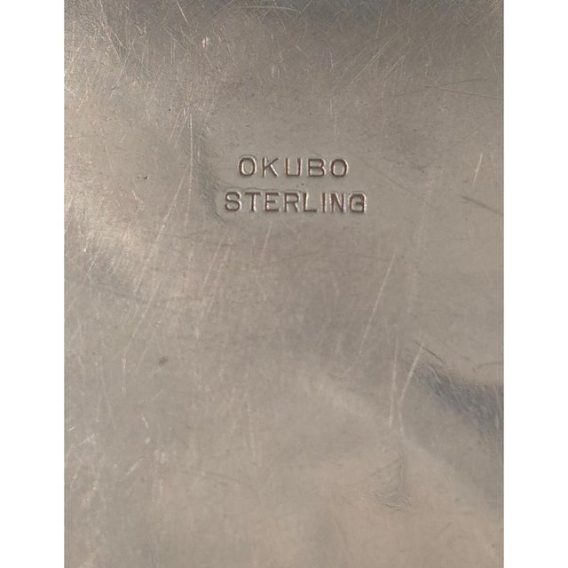 Mid 20th Century Vintage Japanese Okubo Sterling Silver Repoussé Plate by Matsuyama, Circa 1950s (7.5") For Sale - Image 5 of 6