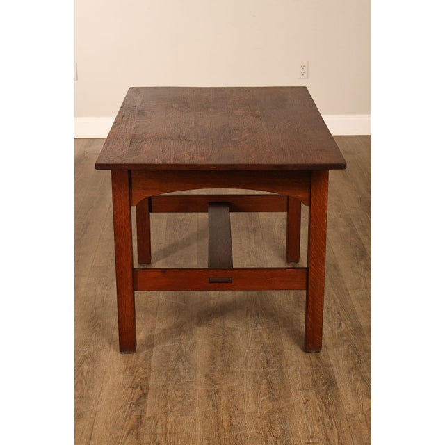 Antique L. & J.G. Stickley Mission Oak Library Table For Sale - Image 14 of 18