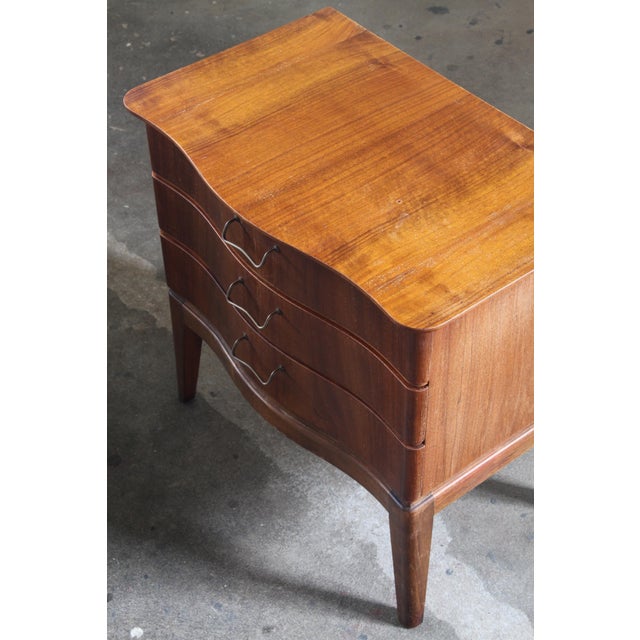 Brown Vintage Walnut Bedside Table in the style of Ole Wanscher, Denmark, 1950s For Sale - Image 8 of 18