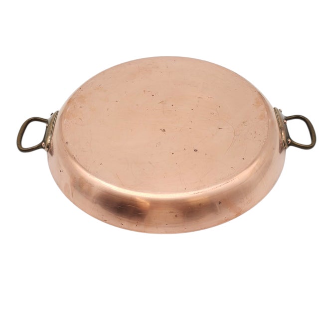 Metal French Copper & Tin Paella Pan by Mauviel for Williams-Sonoma – 16" Rustic Grandeur For Sale - Image 7 of 7