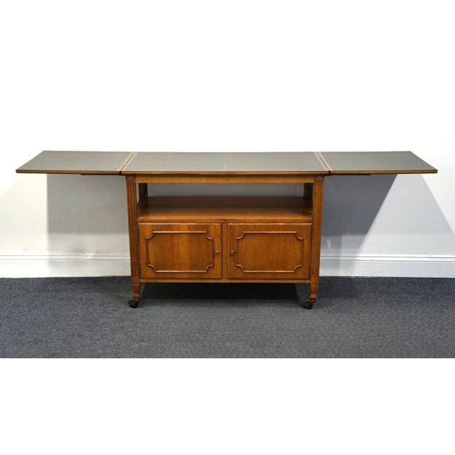 Davis Cabinet Co. Solid Walnut Italian Provincial 80" Flip Top Server Buffet For Sale In Kansas City - Image 6 of 12