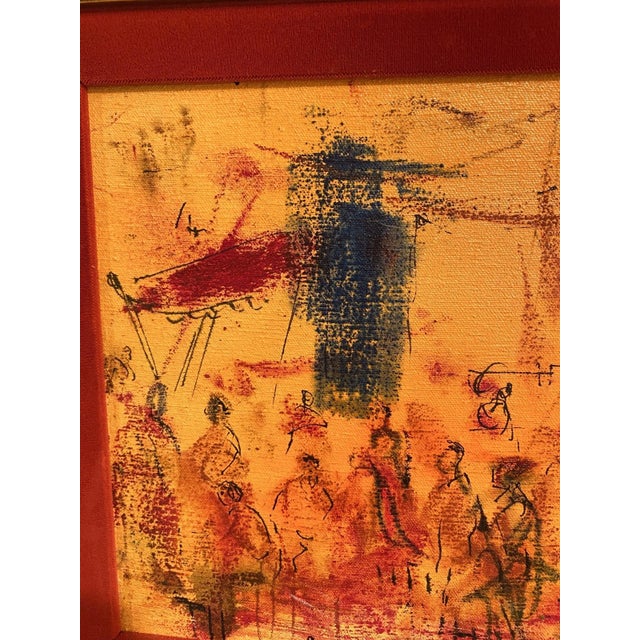 Pascal Cucaro Pascal Cucaro Original Oil Painting Crowd Scene San Francisco Bay Area Art Decor For Sale - Image 4 of 10