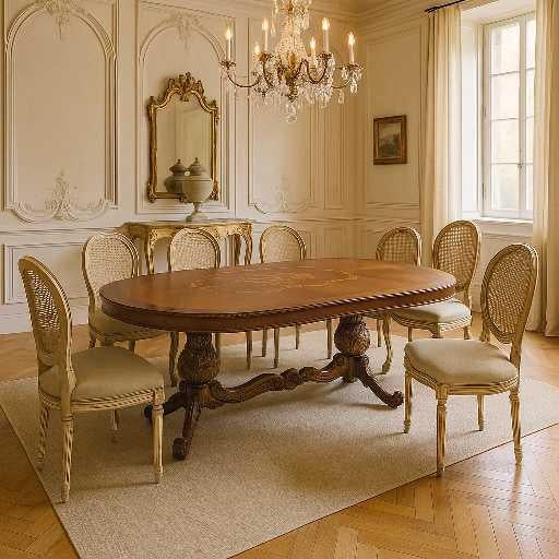 Antique Renaissance Revival Marquetry Walnut Oval Dining Table, Late 19th Century For Sale - Image 12 of 18