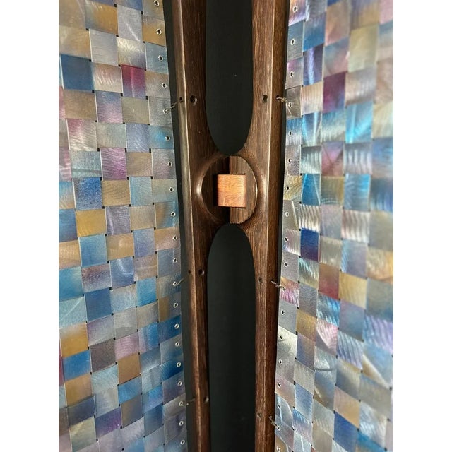 Bud Tullis 1980s Bud Tullis Wenge & Woven Aluminum Screen For Sale - Image 4 of 9