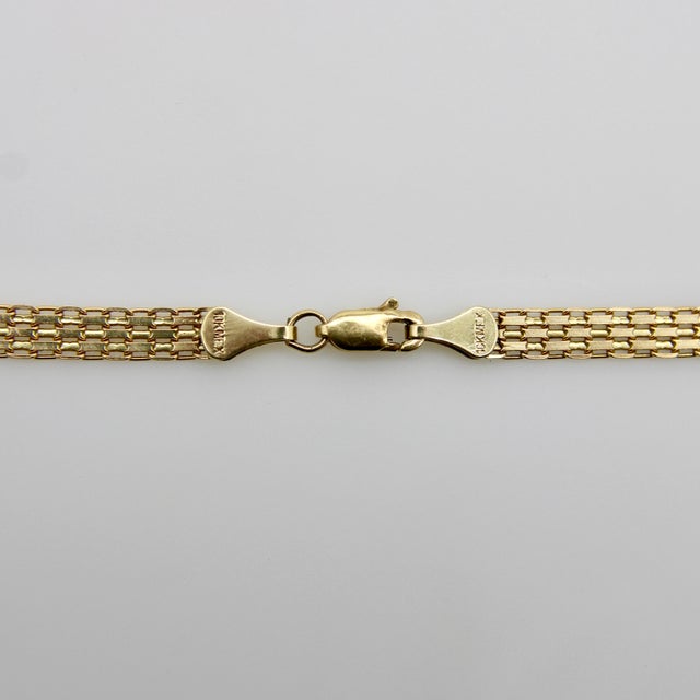 1990s Vintage 10k Gold Bismark Chain Necklace For Sale - Image 5 of 7