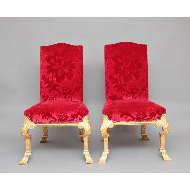 Set of Vintage George I Style Gilt Wood Chairs, 1920s For Sale - Image 15 of 15
