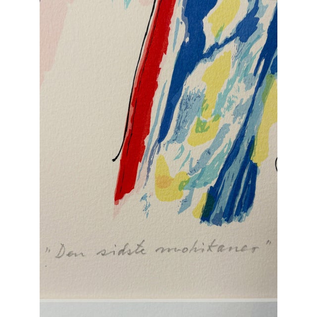 Large colour lithograph entitled “Den Sidste Mohikaner” (The Last of the Mohicans) by Jørgen Nash, dated 1993. Signed in...